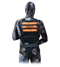 SUBLEST Baudrier Dorsal QUICKSAFE Simple Bretelles Avec 6 Poches Vides -Plongée Soldes SUBLEST Baudrier chasse sous marine GBD6P FLUO MS 2