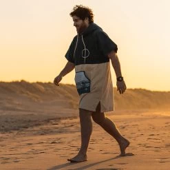 WAVE HAWAII PONCHO COTTON VELOURS PETROL En Coton Bio -Plongée Soldes WAVE HAWAII PONCHO COTTON VELOURS PETROL en coton bio WH 7